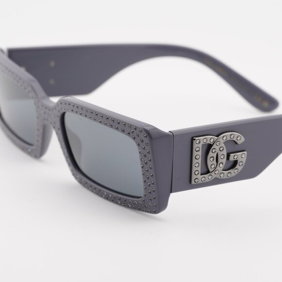 Dolce & Gabbana DG4447B 30906G Sunglasses Grey Rectangle Frame, Grey Lenses - Picture 8 of 10